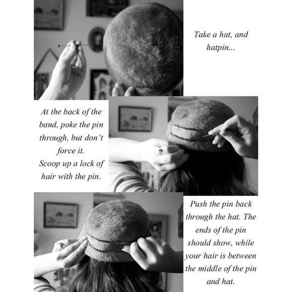 VINTAGE⚜️Kaleidoscope Cabochon Filigree Hat Pin - Picture 9 of 10